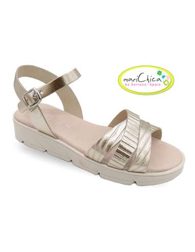 GIRLS SANDALS IN LEATHER 305 GOLD
