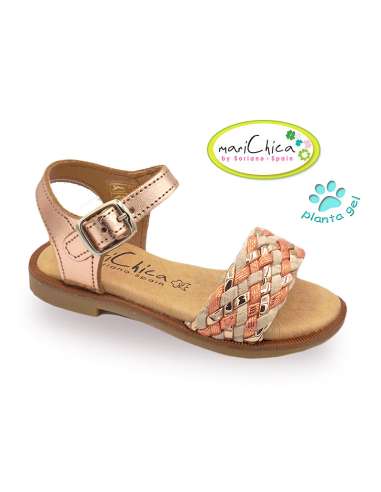 GIRLS SANDALS IN LEATHER 401S PINK