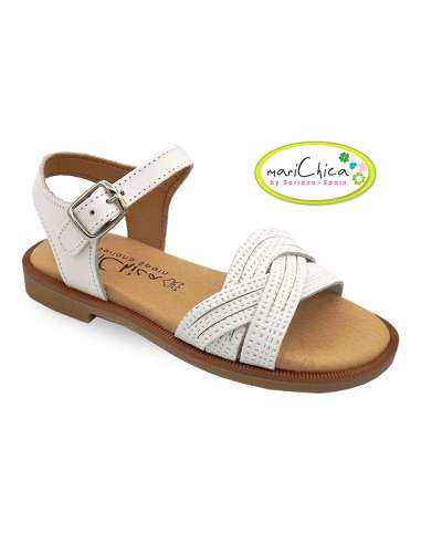 LEATHER SANDALS 702 WHITE