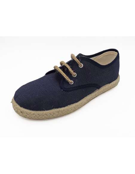 BLUCHER SHOES IN LINNEN 737 NAVY