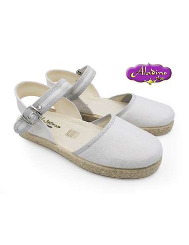 ESPADRILLES WITH RUFLE 747 SILVER