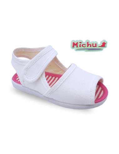 MARY JANES CANVAS WITH VELCRO MICHU 1122 WHITE