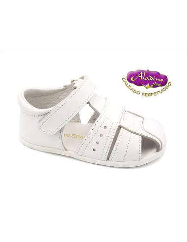 BOYS SANDALS IN LEATHER ALADINO 2375 WHITE