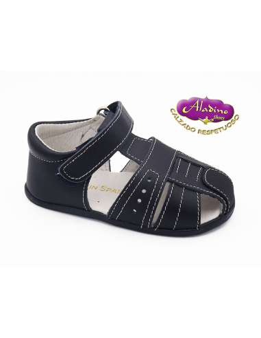 BOYS SANDALS IN LEATHER ALADINO 2375 NAVY
