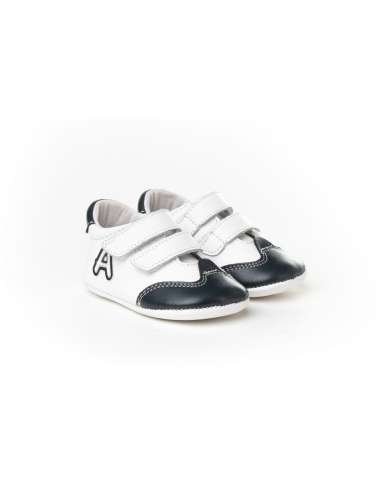 PRAM SHOES IN LEATHER ANGELITOS 265 white-navy