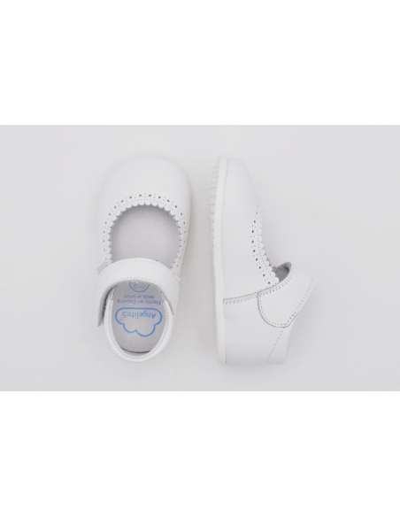 ANGELITOS RESPECTFUL LEATHER MARY JANES 540 WHITE