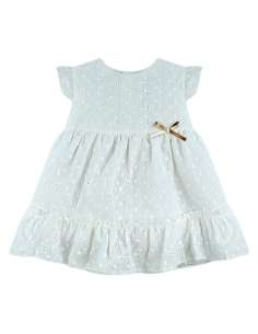24530 WHITE PERFORATED DRESS BRAND BABYFERR