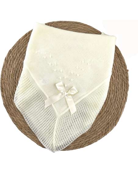 1000173 BEIGE KNITTED BABY SHAWL BRAND ALMA