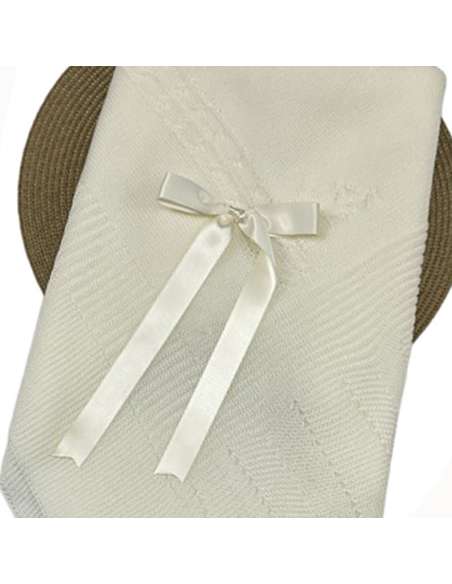 1002864 WHITE KNITTED BABY SHAWL  BRAND ALMA