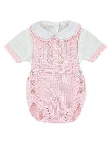 24115 PINK WOOL BABY SET  TWO  PIECES BRAND GLORY