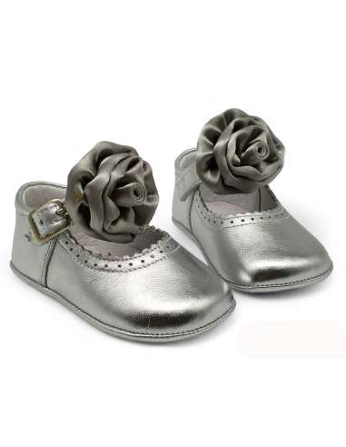 PRAM SHOES IN PATENT 712C ROSE SILVER