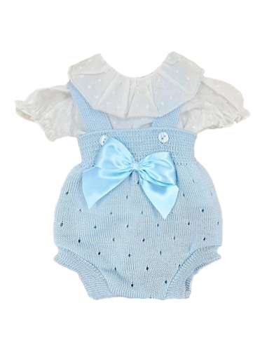 AB 2403 BLUE WOOL BABY SET  TWO  PIECES BRAND CAPRIBEBE