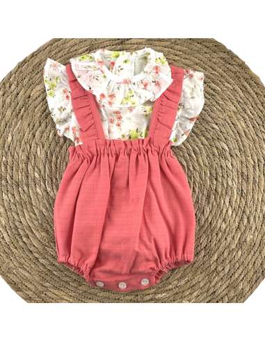 021175  GIRL SET BLOUSE WITH ROMPER