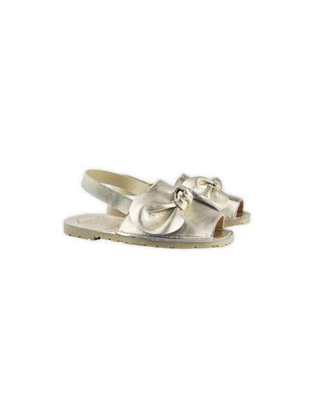ANGELITOS RESPECTFUL LEATHER SANDAL WITH BOW 286 GOLD