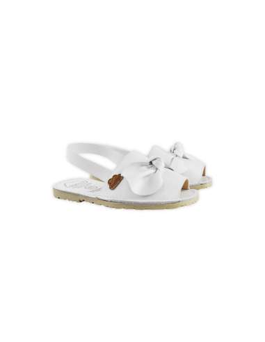 ANGELITOS RESPECTFUL LEATHER SANDAL WITH BOW 286 WHITE