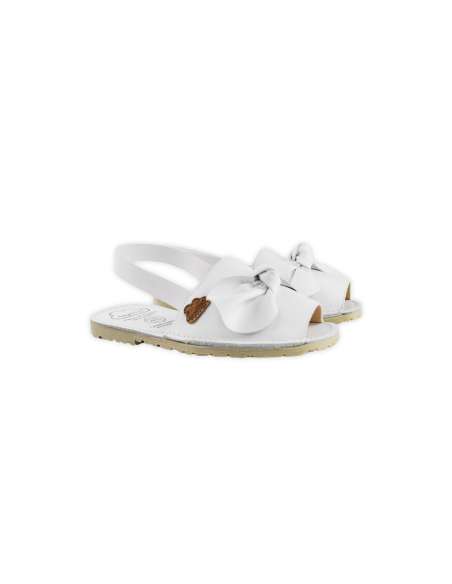 ANGELITOS RESPECTFUL LEATHER SANDAL WITH BOW 286 WHITE