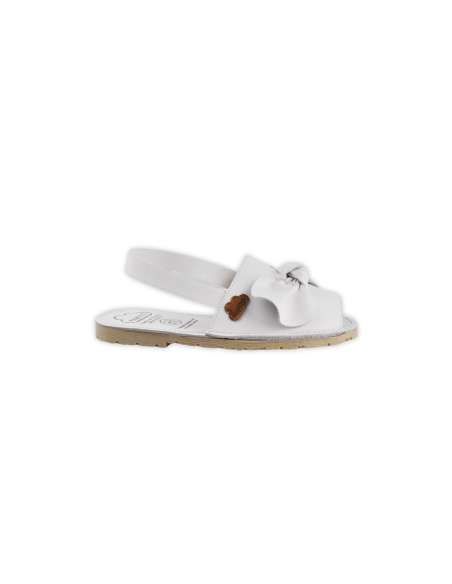 ANGELITOS RESPECTFUL LEATHER SANDAL WITH BOW 286 WHITE