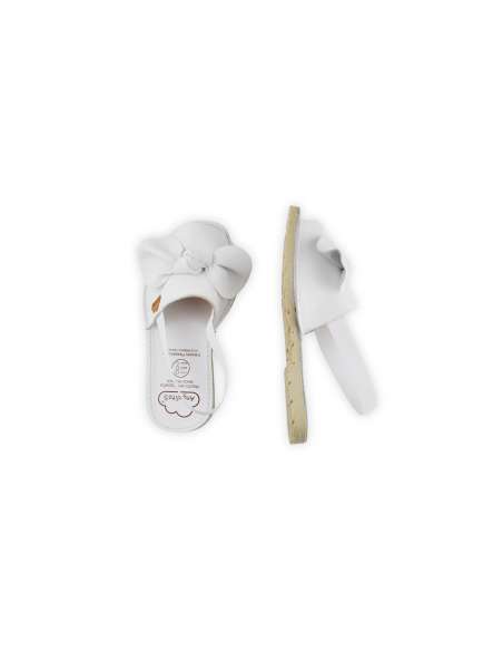 ANGELITOS RESPECTFUL LEATHER SANDAL WITH BOW 286 WHITE