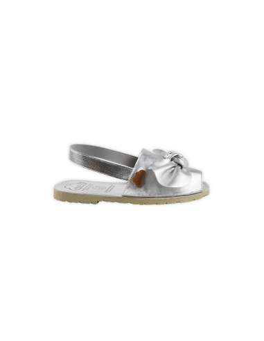 ANGELITOS RESPECTFUL LEATHER SANDAL WITH BOW 286 SILVER