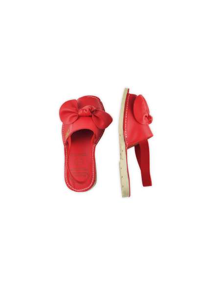 ANGELITOS RESPECTFUL LEATHER SANDAL WITH BOW 286 RED