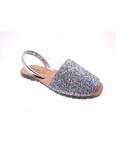 SPANISH AVARCAS IN LEATHER 560 GLITTER SILVER