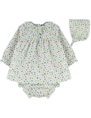 024403 BABY DRESS WITH BONNET PAJARITOS Baby Ferr