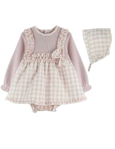 024409 BABY DRESS WITH BONNET Baby Ferr
