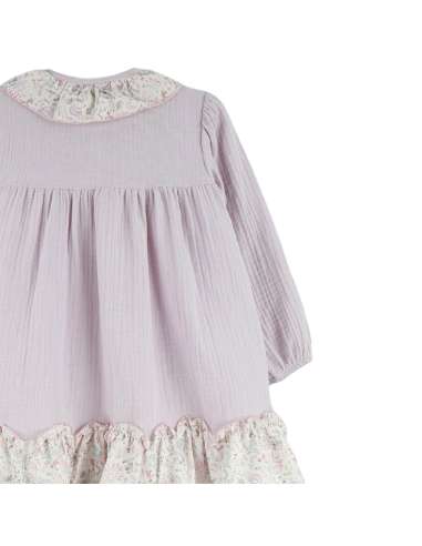 24668 VESTIDO BOTONES MALVA MARCA Baby Ferr