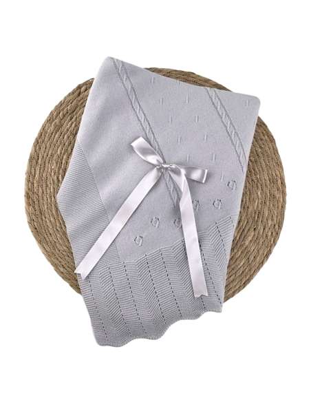 102761 SHAWL IN WOOL GREY