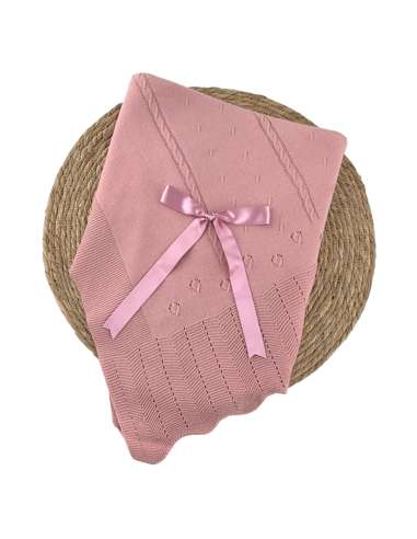 102761 SHAWL IN WOOL PALE PINK