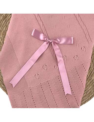 102761 SHAWL IN WOOL PALE PINK