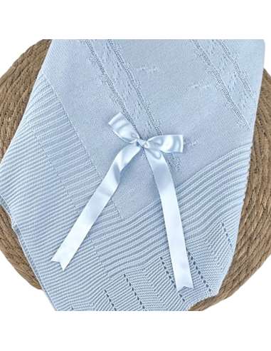 103164 BABY SHAWL IN WOOL BLUE ALMA PETIT