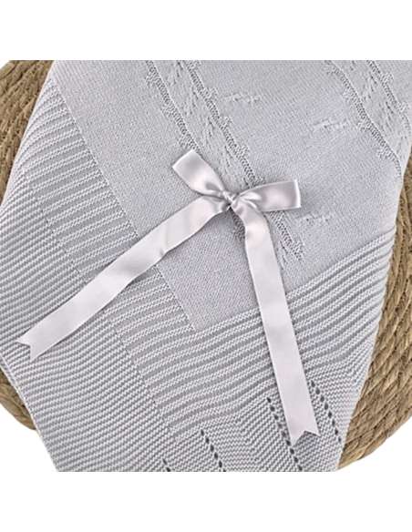 103164 BABY SHAWL IN WOOL GREY ALMA PETIT