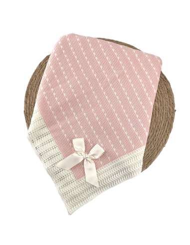 109580R PINK KNITTED BABY SHAWL BRAND ALMA