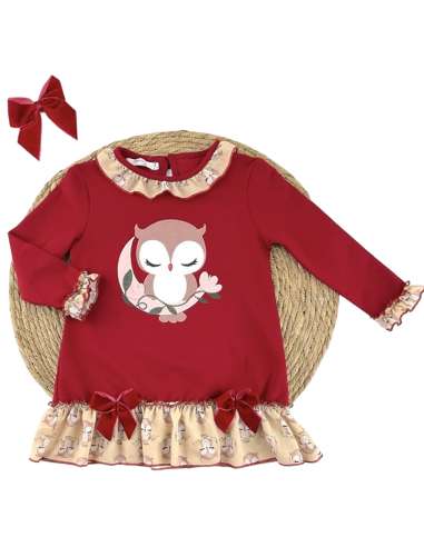 109010 DIVERCHIC OWL MOON GIRL DRESS