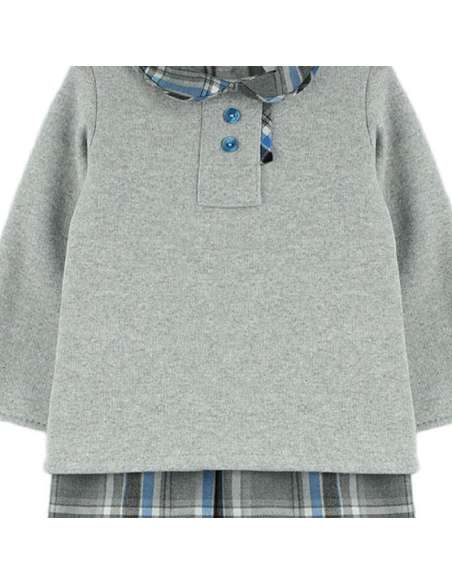 324271 CONJUNTO DE SUDADERA Y PANTALÓN CORTO DE CUADROS