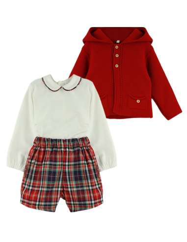 024373 CONJUNTO DE TRES PIEZAS PARA NIÑO CON CHAQUETA DE LANA