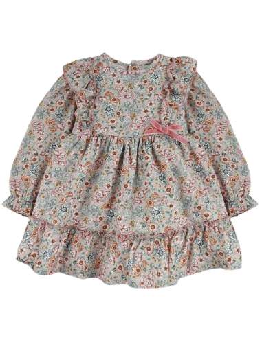 024605  GIRL'S DRESS WITH FLOWERS FOR CHILDREN