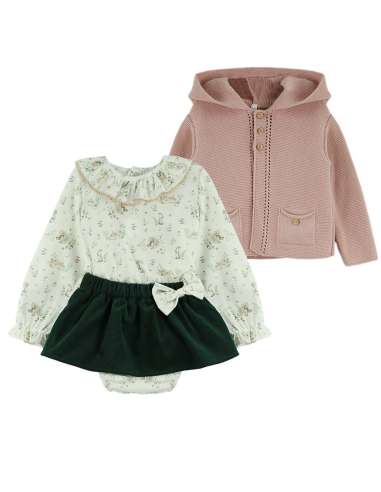 024641 GIRL'S THREE-PIECE KNIT JACKET SET