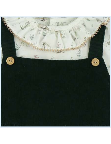 324720 CAMISA PICHI DE NIÑA CON ESTAMPADO DE DOS PIEZAS