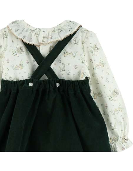 324720 CAMISA PICHI DE NIÑA CON ESTAMPADO DE DOS PIEZAS