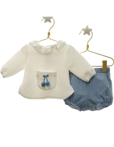 MI3013 CONJUNTO BLUSITA POMPON Y PANTALON MICOLINO