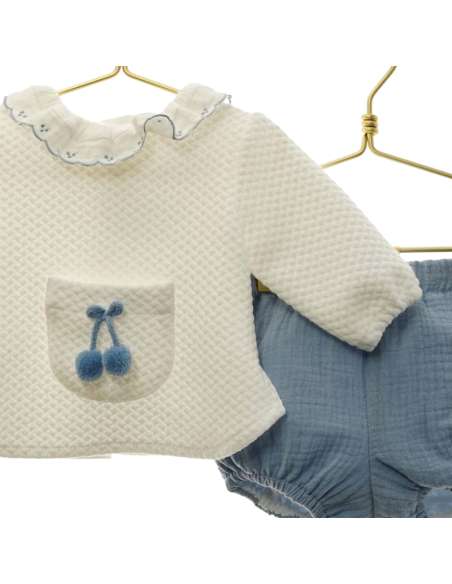 MI3013 BABY SET WITH POM POM BRAND MICOLINO