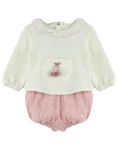 3013 BABY SET WITH POM POM MICOLINO