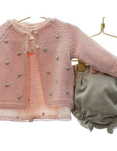 MI3024 THREE PIECE SET SHIRT, PANTIES AND CARDIGAN MICOLINO