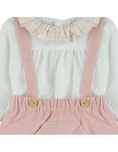 MI3026ROSA CONJUNTO TRES PIEZAS CAMISA, REBECA...