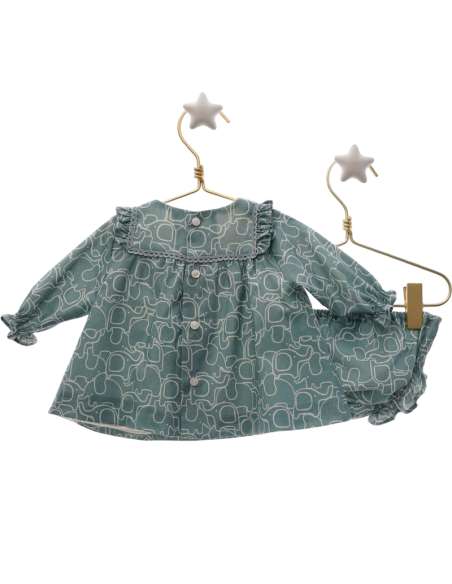 MI7101 POMPON DRESS AND NAPPY COVER SET BRAND MICOLINO