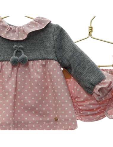 MI7108 JESUSITO GRIS/ROSA LUNARES POMPON CON...