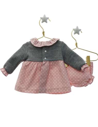 MI7108 JESUSITO GRIS/ROSA LUNARES POMPON CON...