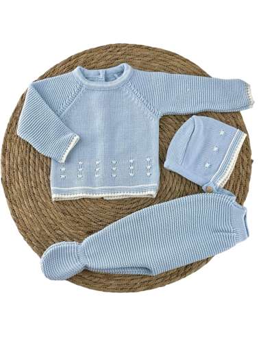 100014 BABY SET IN WOOL BLUE